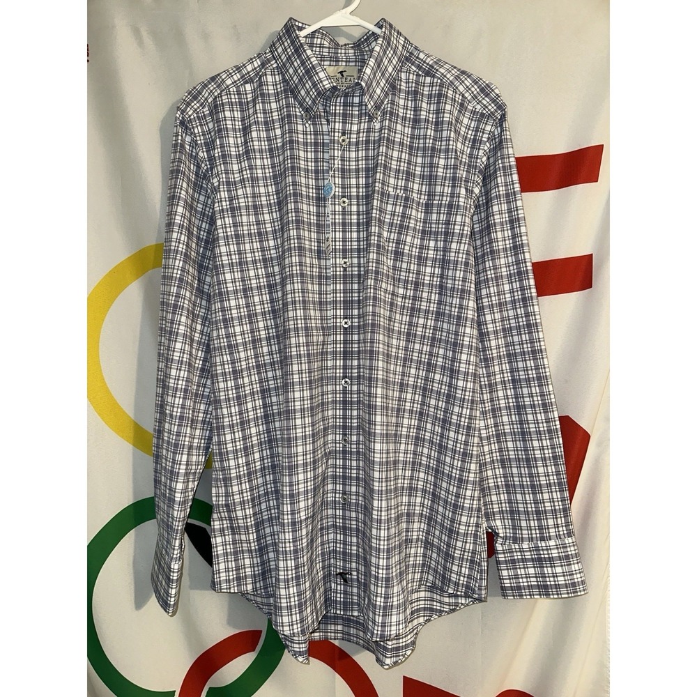 Genteal Performance Button Up Shirt Mens Medium Long Sleeve Stretch Plaid